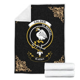 Clan Calder (Calder-Campbell) Crest Tartan Premium Blanket Black NH20 Clan Calder Tartan Today
